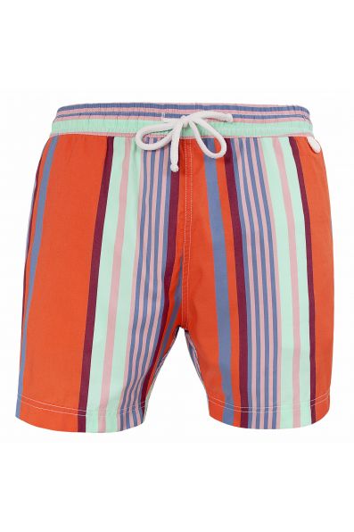 John 819 - Fashion stripes | Maillot Short de bain homme orange bleu aqua