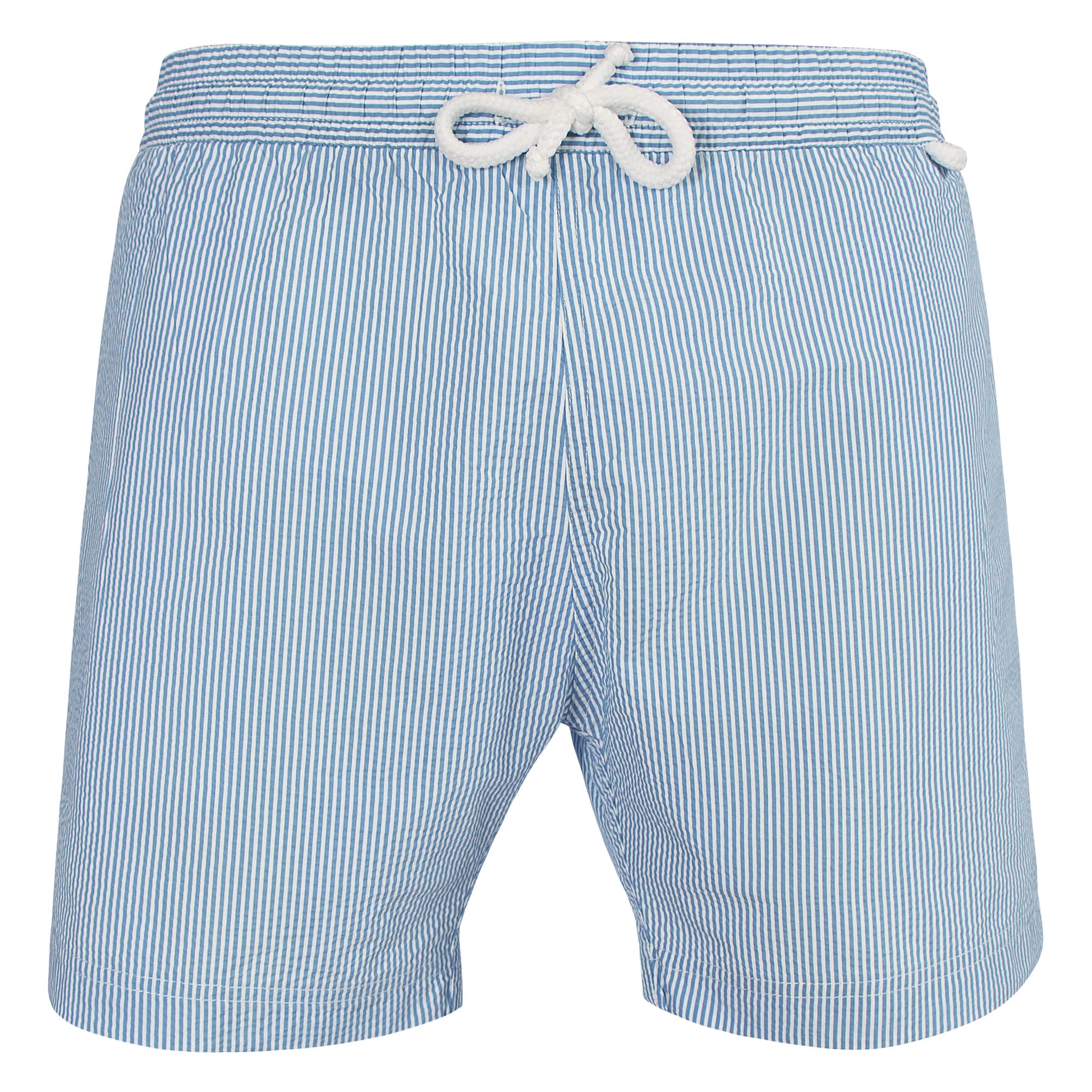 jim 782 - Medium stripes | Maillot Short de bain homme bleu ciel et blanc